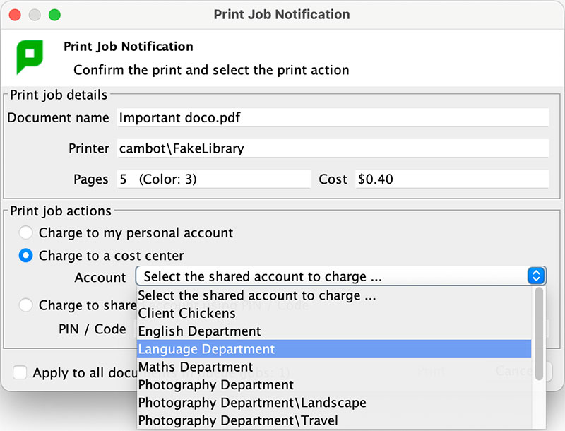 Track & Recover Your Printing Costs